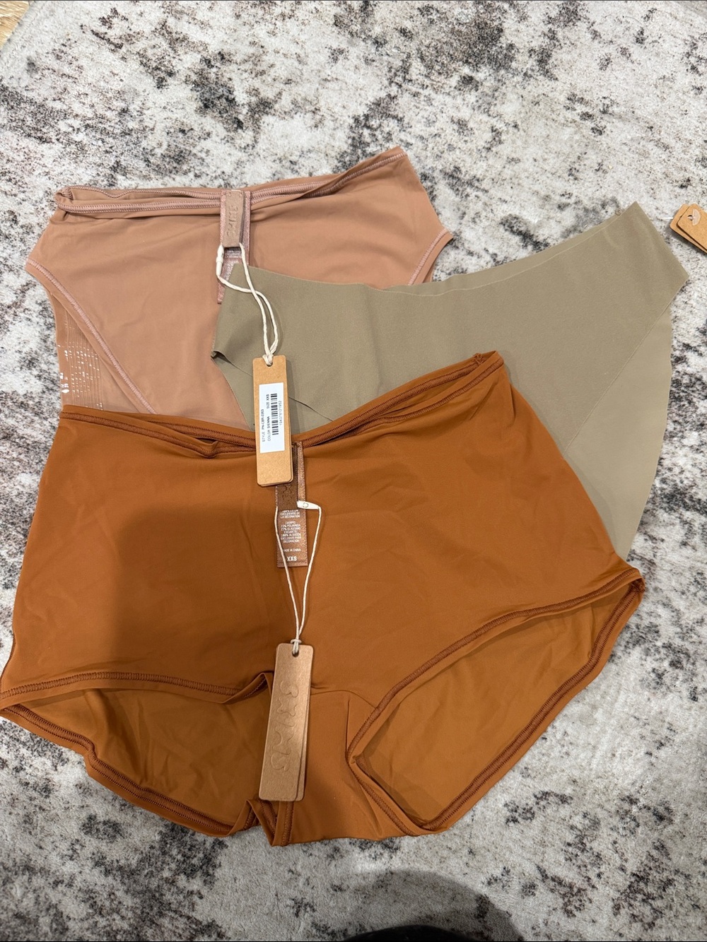 Skims Bundle of High-Waist Seamless Briefs in Sienna, Copper and Desert